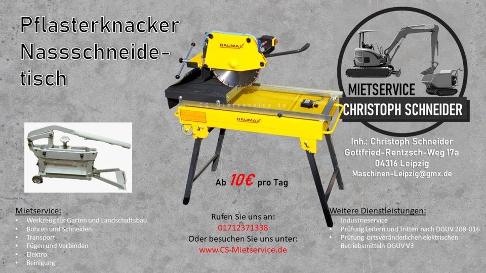 Schneidetisch Nassschneider Pflasterknacker mieten in Mölkau
