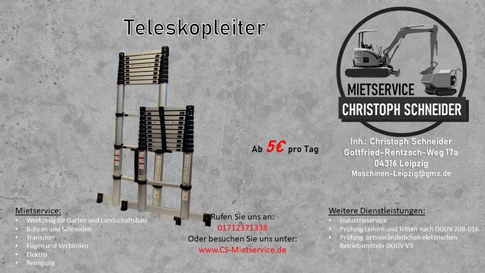 Teleskopleiter Stehleiter Vielzweckleiter mieten in Mölkau