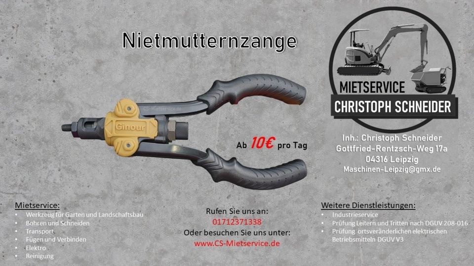 Hohlraumdübelzange Blindnietzange mieten in Mölkau – 4