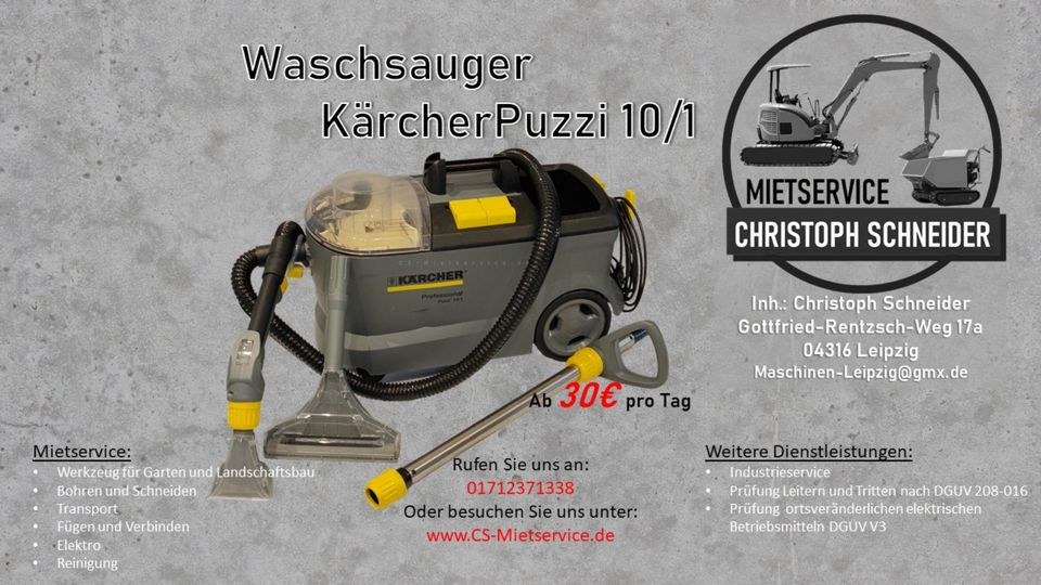 Waschsauger Sprühextrationsgerät Kärcher Puzzi mieten in Mölkau