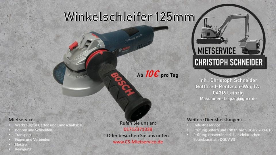 Winkelschleifer 76mm 125mm 230mm mieten in Mölkau – 3
