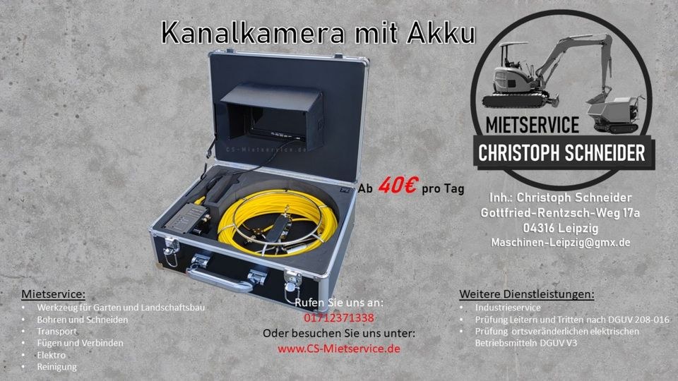 Kanalkamera Inspektionskamera Endoskop 30m mieten in Mölkau