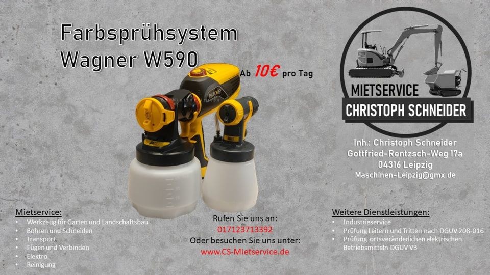 Farbsprühsystem Wagner W590 mieten in Mölkau – für Sanierung & Ausbau