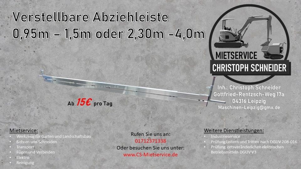 Verstellbare Abziehleiste Abziehschiene mieten in Mölkau