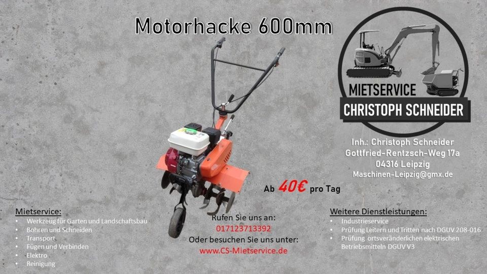 Motorhacke Gartenfräse 600mm Vertikutierer mieten in Mölkau – 3