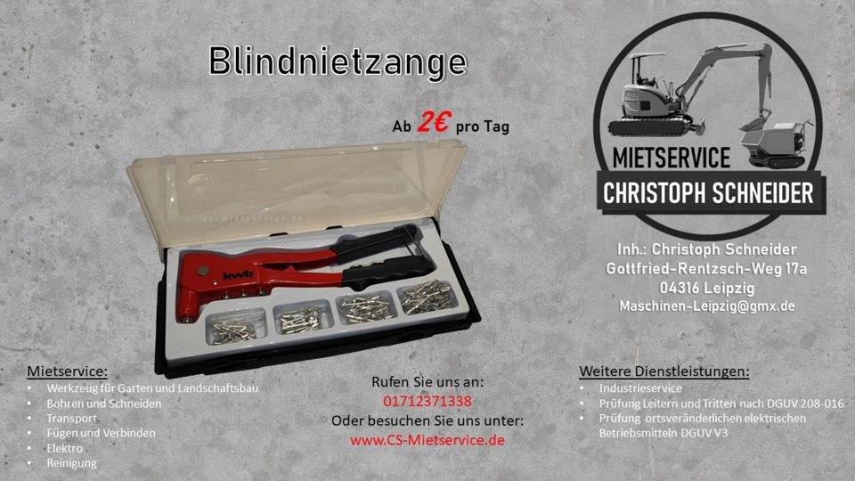 Hohlraumdübelzange Blindnietzange mieten in Mölkau – 2