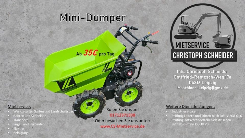 Dumper Motorschubkarre 300kg Nutzlast Allrad mieten in Mölkau
