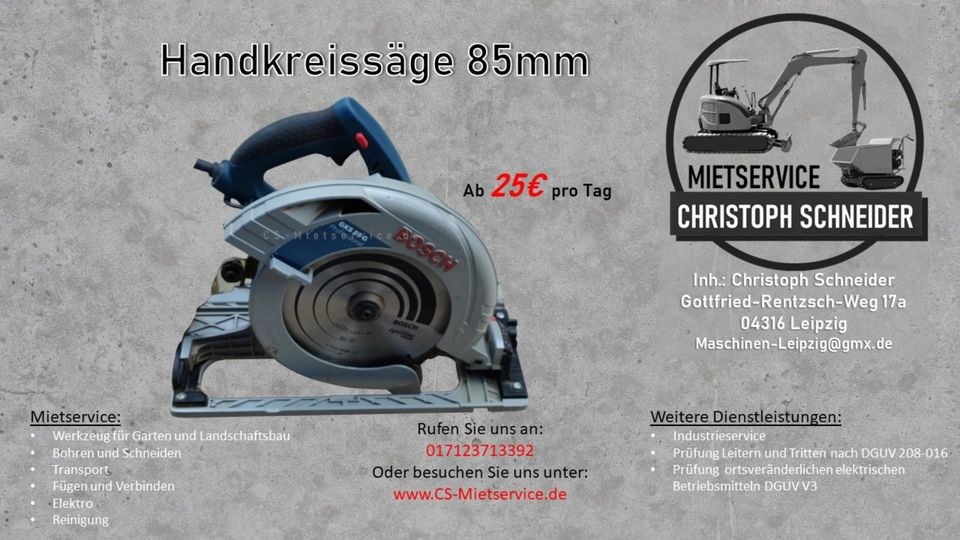Handkreissäge 65mm 85mm Akku mieten in Mölkau – für saubere Schnitte – 2