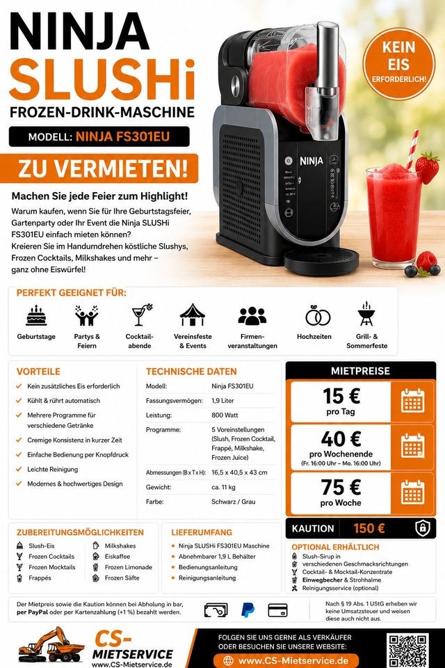 Ninja SLUSHi Frozen Drink Maschine mieten in Mölkau
