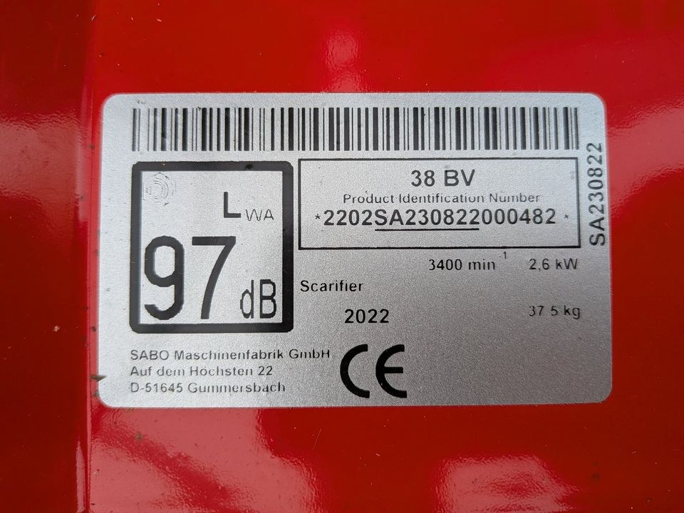 Vertikutierer SABO 38 BV mieten bei Mietservice Lißmann – 4