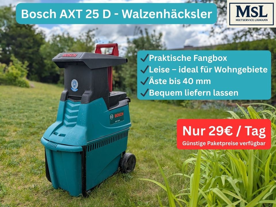Gartenhäcksler BOSCH AXT 25 D mieten bei Mietservice Lißmann