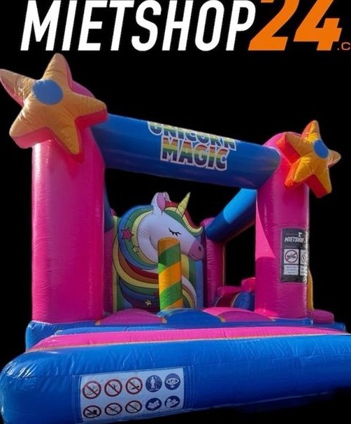 4,5x4,0 Hüpfburg Rutsche Einhorn mieten bei Mietshop24