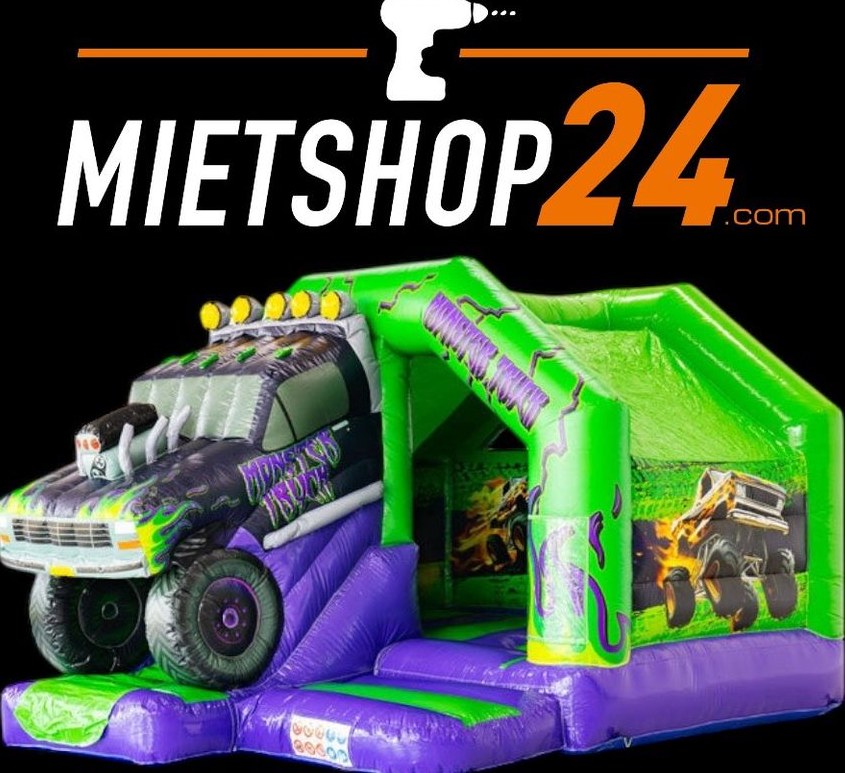 5x4m Hüpfburg Monstertruck Rutsche mieten bei Mietshop24