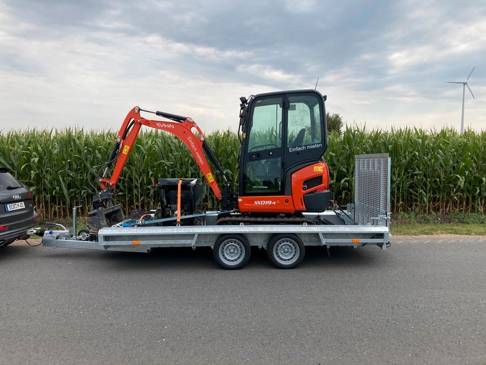 Baumaschinenanhänger Anhänger mieten bei Minibagger Vermietung Nagel – 2