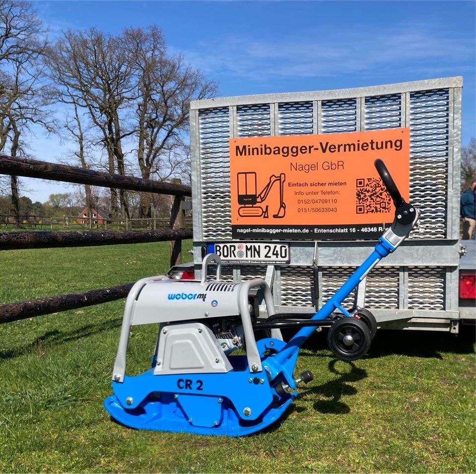 Rüttelplatte 143kg Pflaster mieten bei Minibagger Vermietung Nagel