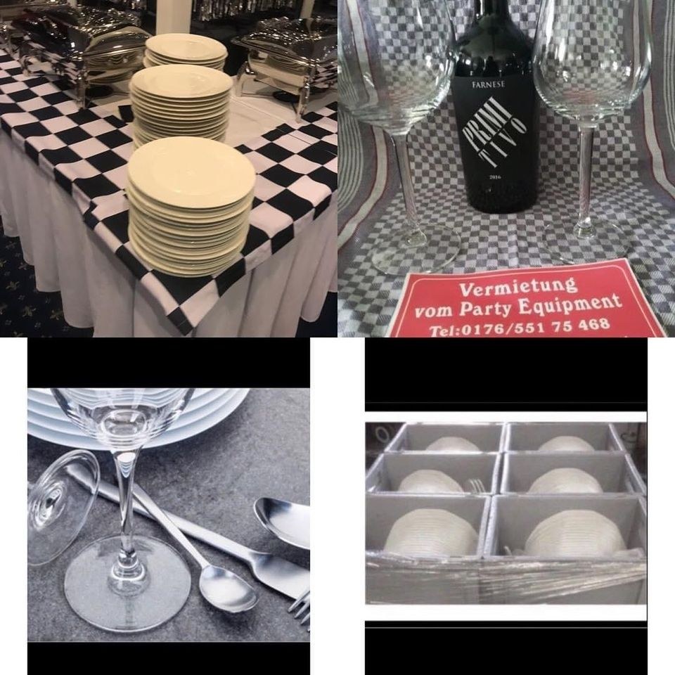 Teller Gläser Besteck Geschirr catering mieten bei Mister-Event de