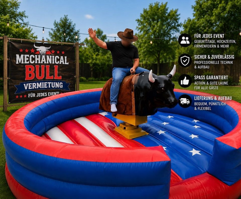 Bullenreiten Bullriding Rodeo Hüpfburg Bulle mieten in Bad Vilbel – 2