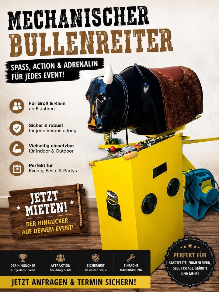 Bullenreiten Bullriding Rodeo Hüpfburg Bulle mieten in Bad Vilbel – 3