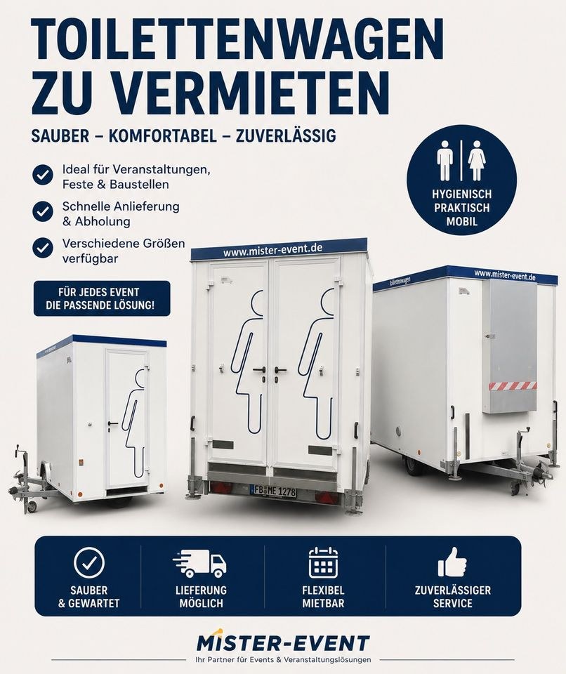 WC Toilettenwagen M Toilettenanhänger Klo mieten bei Mister-Event de