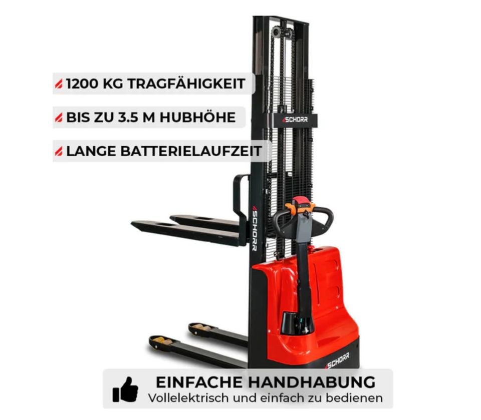 SCHORR Elektro Hoch Hubwagen 1,2t Stapler 3,5 m mieten bei MMP-Rent – 2