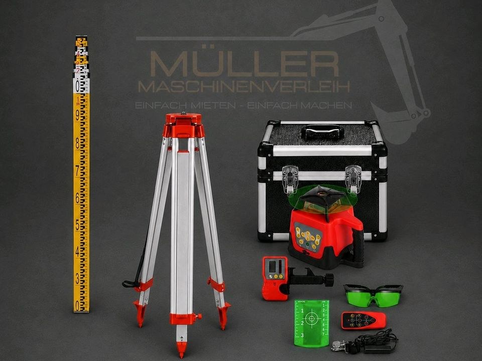 Rotationslaser Baulaser Set Stativ Messlatte N] mieten in Feilbingert