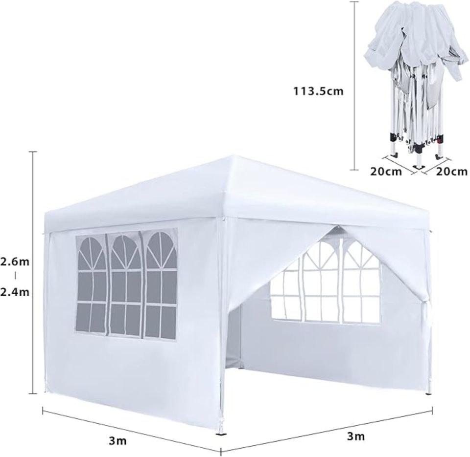 Faltpavillion Zelt 3x3 m mieten bei MyRento – Partyzelt für Ihre Feier – 2