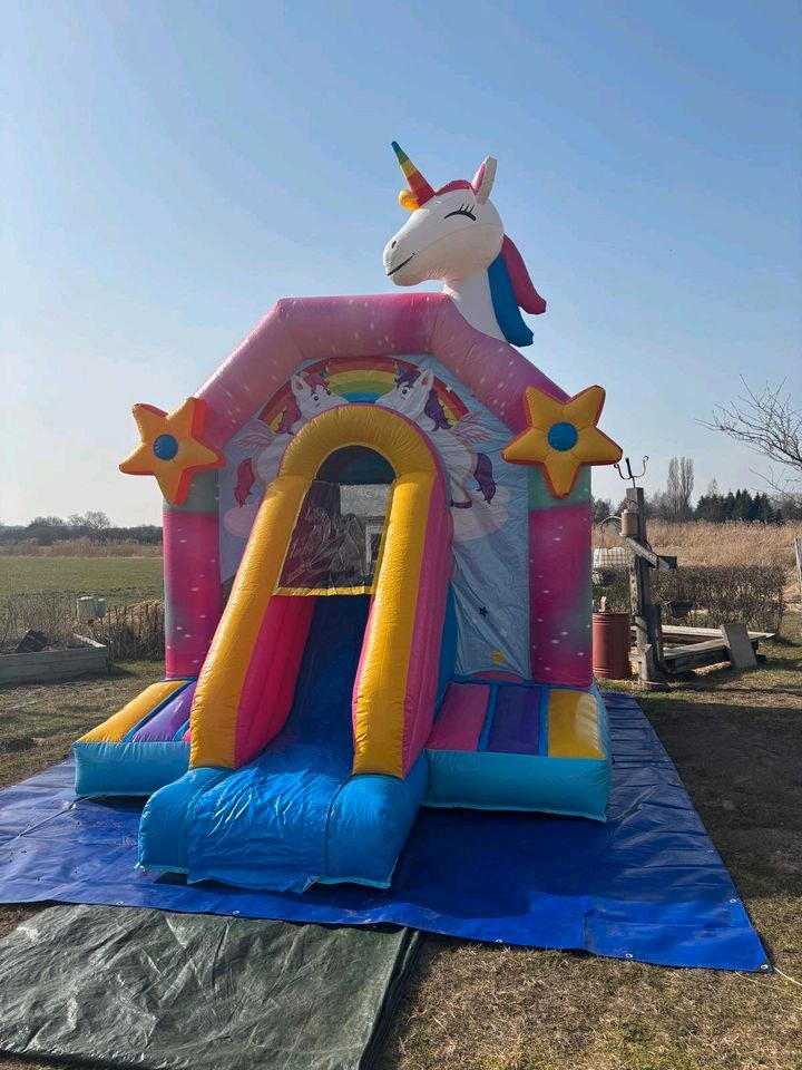 Hüpfburg Einhorn Rutsche 4,70m x 3,10m mieten in Stelle – 3