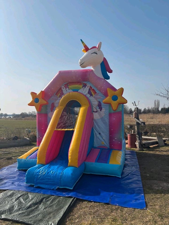Hüpfburg Einhorn Rutsche 4,70m x 3,10m mieten in Stelle – 2