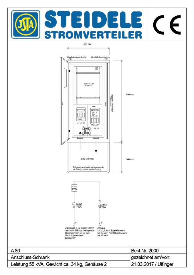 Steidele Anschlussschrank Zählerschrank mieten bei NBV – 2