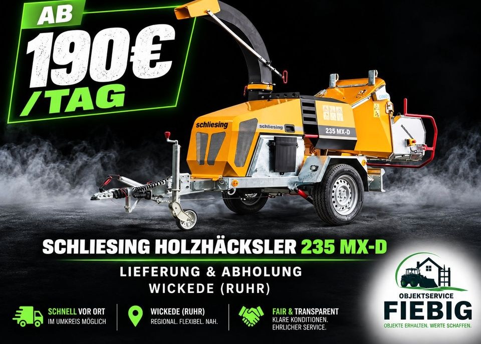 Häcksler Schredder Holzhäcksler Schliesing MX mieten in Wickede (Ruhr)