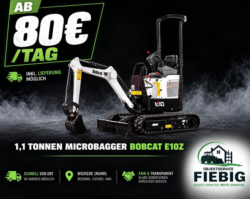 Bagger Minibagger Microbagger BOBCAT 1,1 Tonnen mieten