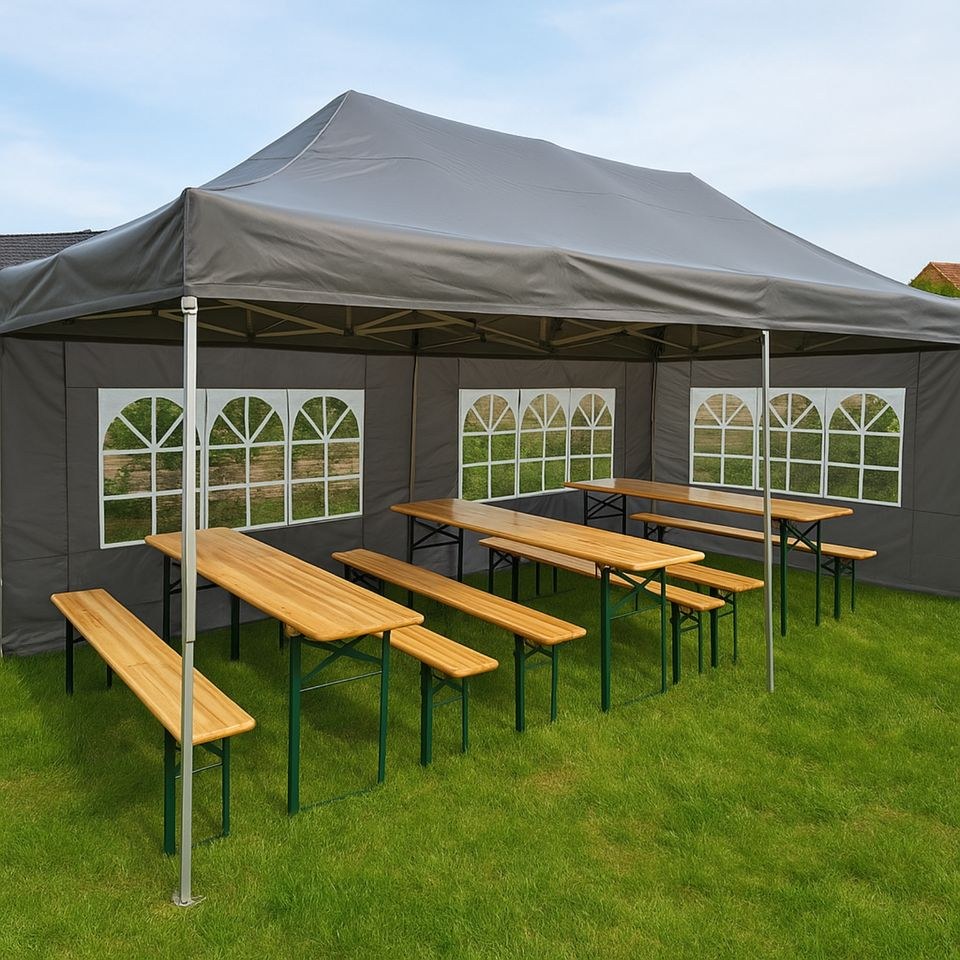 Pavillon Partyset 30 Personen mieten in Herford – in Minuten aufgebaut