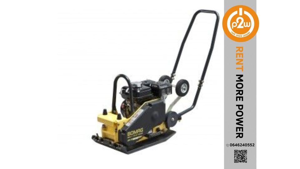 Rüttelplatte Bomag 86 kg mieten bei p2w – für Pflaster & Terrasse