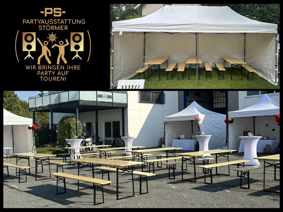 Bierzeltgarnitur Stehtisch Pavillon Partyzelt mieten in Ahrensburg