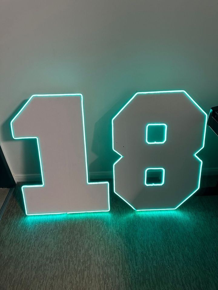 LED XXL‑Zahlen 18 Deko mieten bei Party DJ Fabrik" – für Ihr Fest – 2