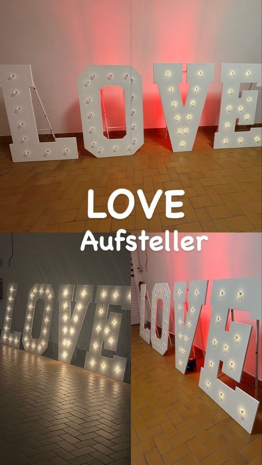 XXL LOVE Letters Deko mieten bei Party DJ Fabrik" – für die Hochzeit