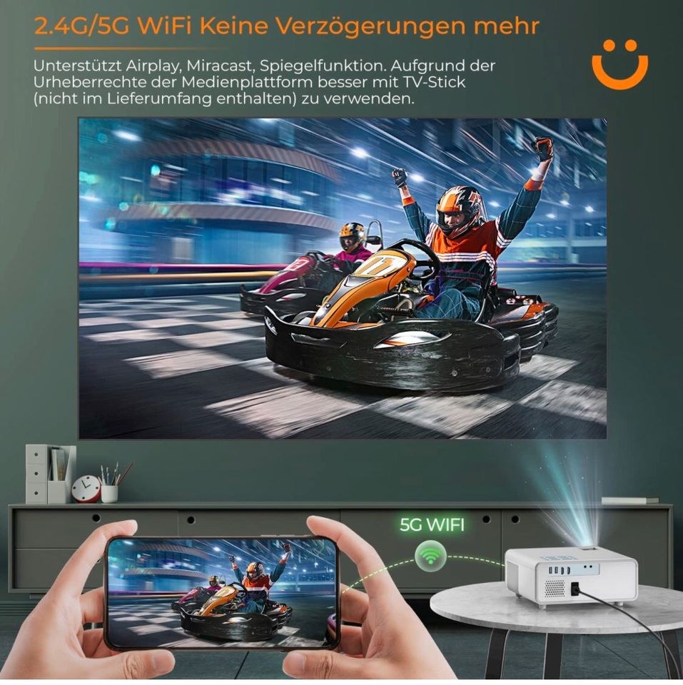 Projector Beamer inkl.Leinwand zwei Stative mieten in Porta Westfalica – 3