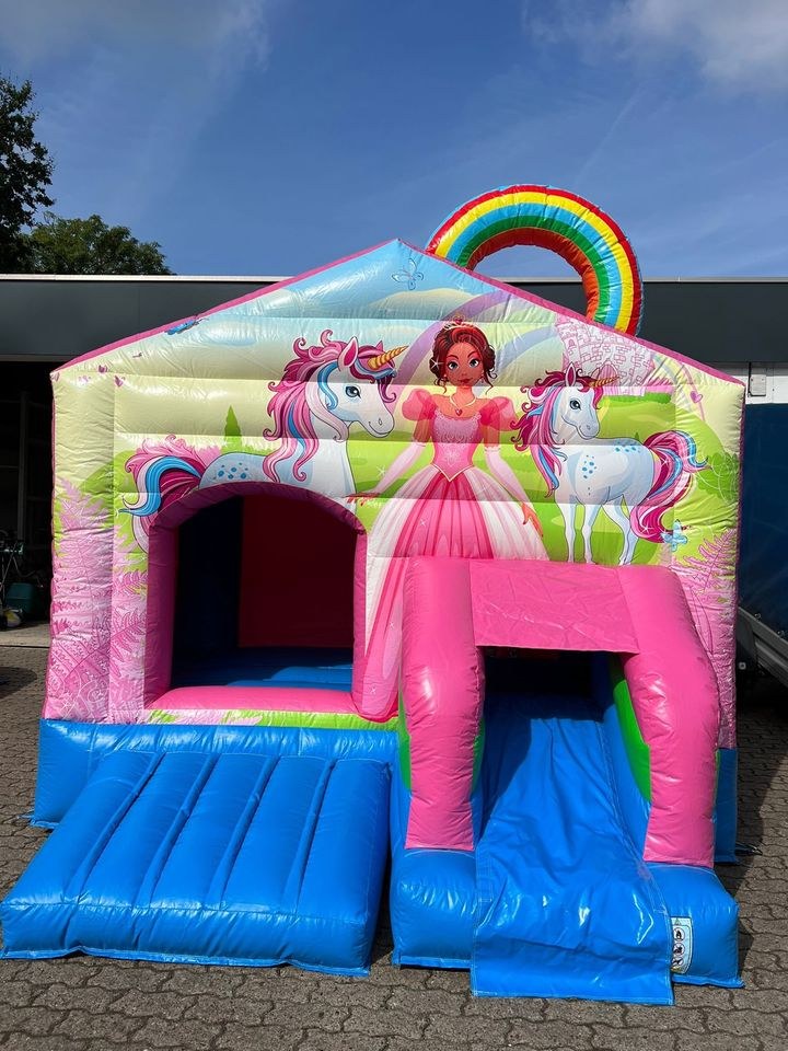 Hüpfburg Regenbogen Mädchen Einhorn Prinzessin mieten