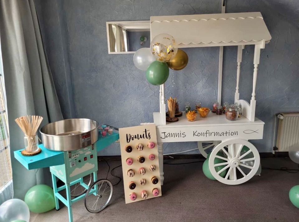 CandyBar Wagen Deko 2Stück mieten bei Party DJ Fabrik" – mobile Bar