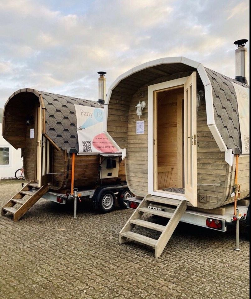 FassSauna Mobile Sauna Banja Vorraum 24h mieten bei Party DJ Fabrik"