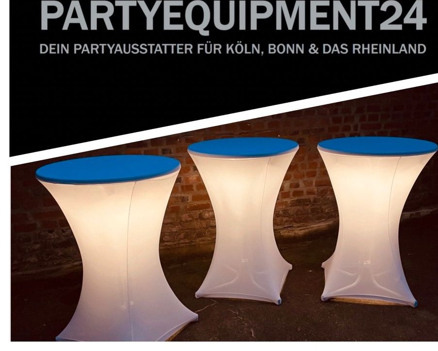 ✨LED Stehtische Hochzeitsdeko Deko mieten bei PARTYEQUIPMENT24