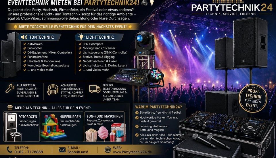Sie Lautsprecher Tonanlage Tontechnik mieten in Köpenick – Party-Sound – 3