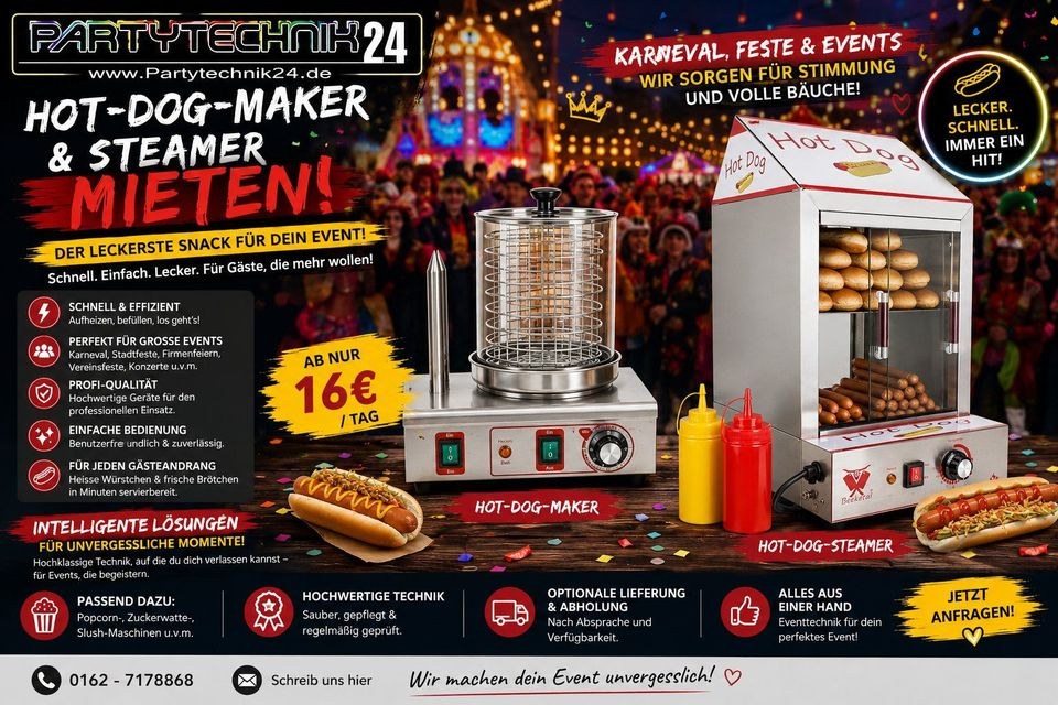 Hot Dog maker Steamer HotDog Grill mieten bei Christian