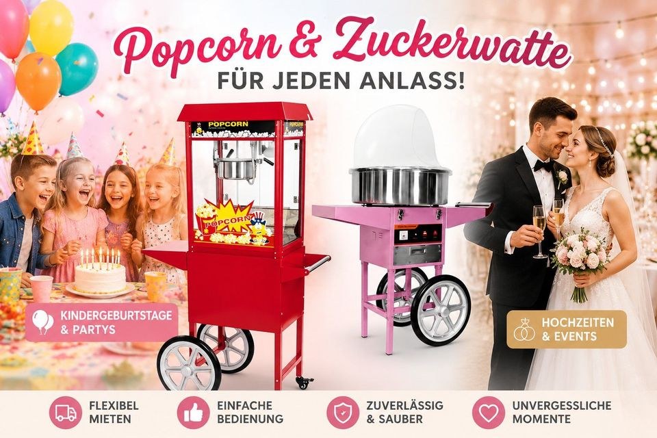 Popcornmaschine Zuckerwattemaschine Popcorn mieten bei Christian