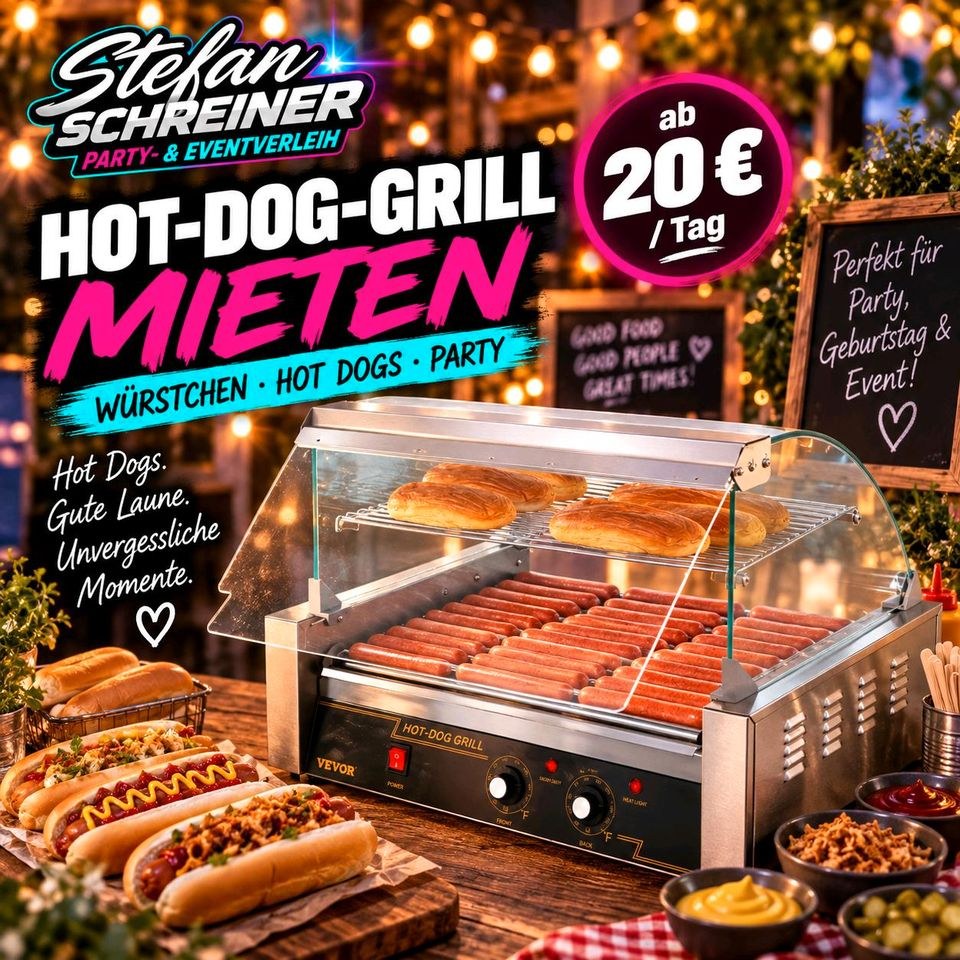 Hot Dog Grill mieten bei Party- und Eventverleih – für viele Gäste