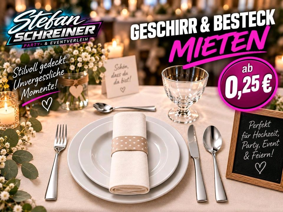 Geschirr Besteck mieten bei Party- und Eventverleih – für alle Gäste