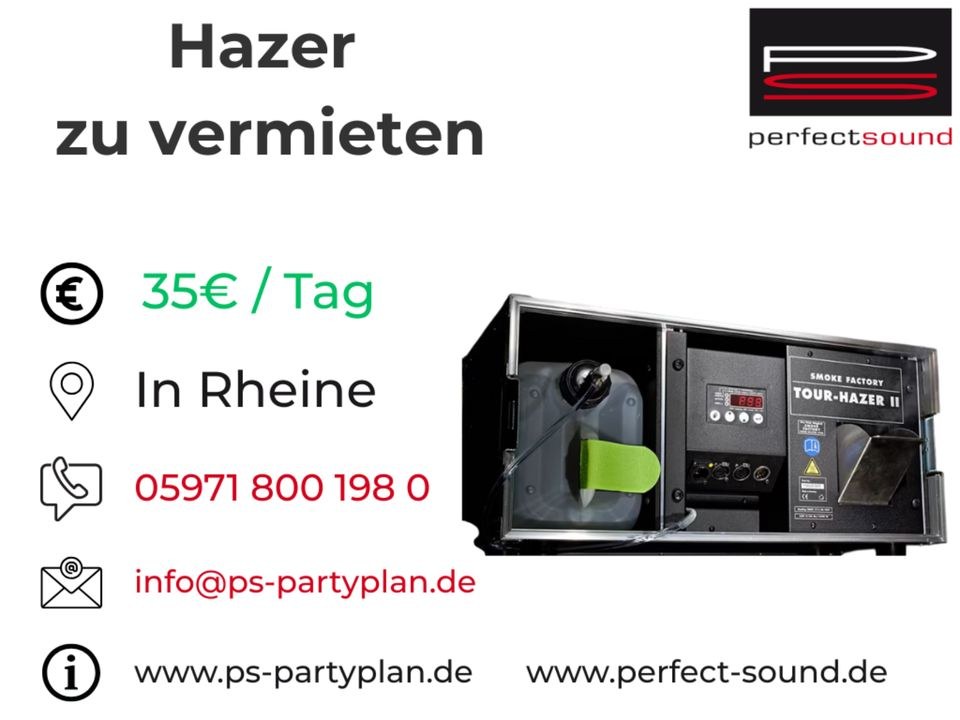 Hazer Nebelmaschine Bühnenhazer Smoke Effekt mieten bei perfect sound