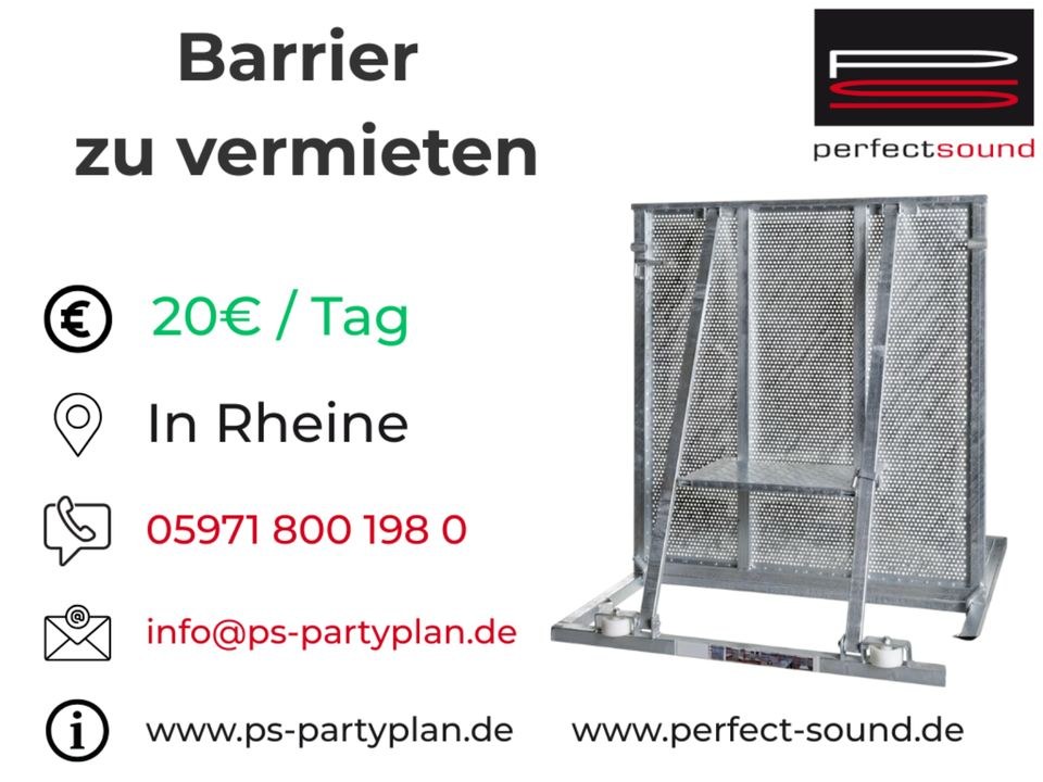 Bühnengitter Absperrgitter Barrier Schutzgitter mieten in Rheine
