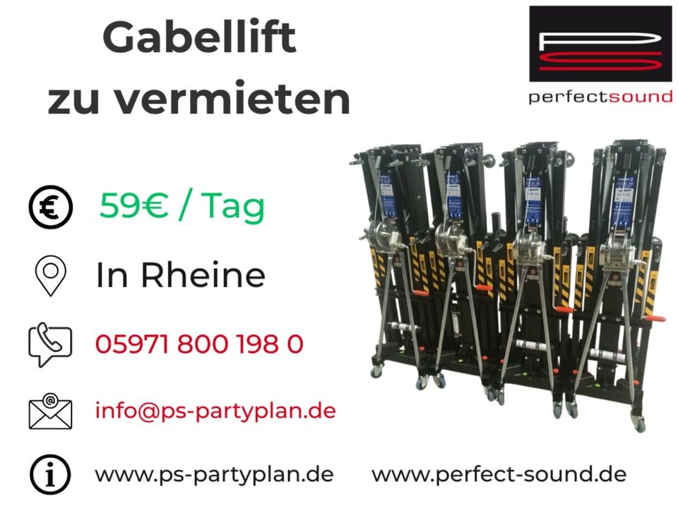 Work WTS 256 Gabellift Bühnenlift Motorlift mieten bei perfect sound