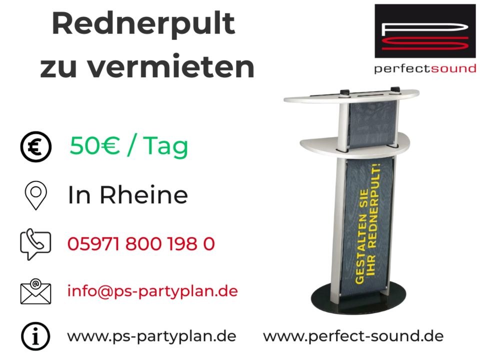 Rednerpult Tagungspult Vortragspult Podium mieten bei perfect sound